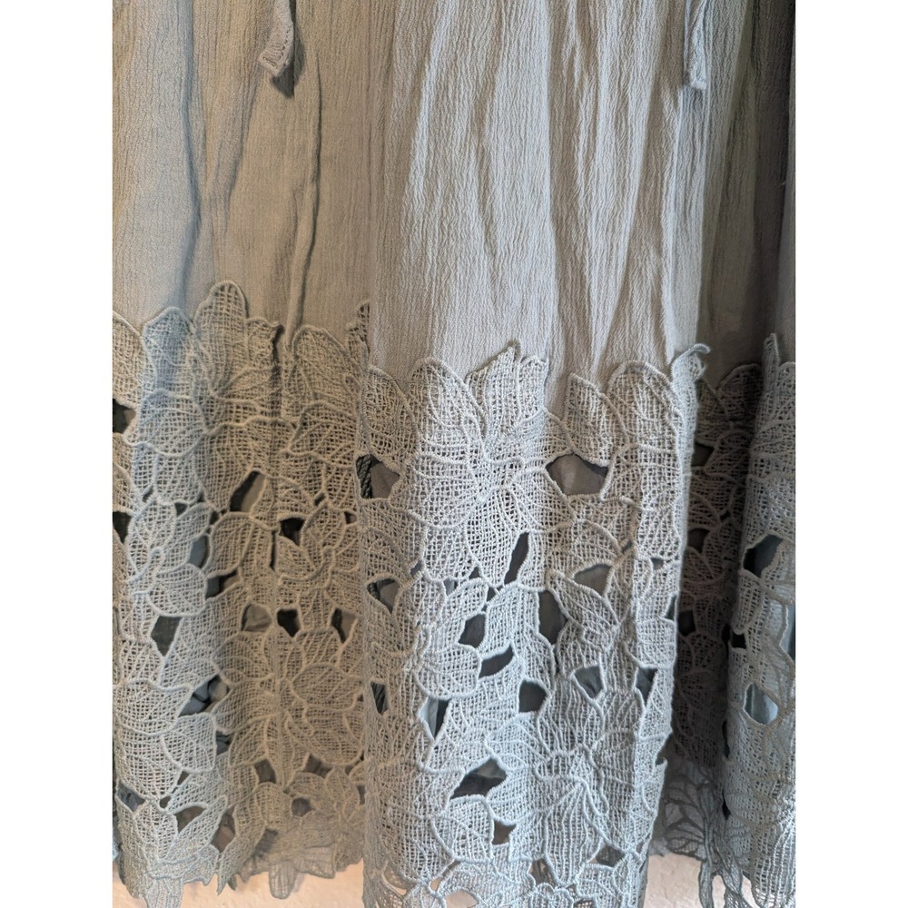 Umgee USA Women Sage Crochet Lace Babydoll Tunic Top Mini Dress Large K6138 - Picture 7 of 11